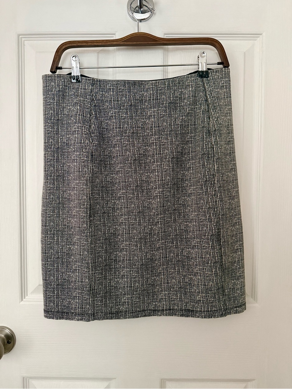 Liverpool Bia Black White Tweed Textured Pencil Skirt Stretch Career Fall Autumn